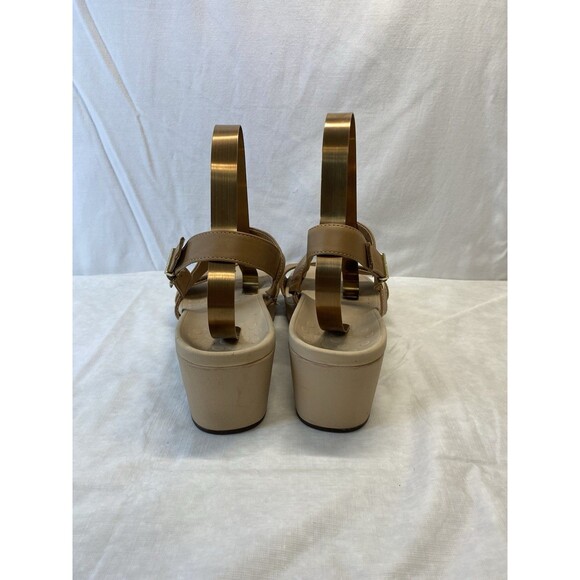 VIONIC Lovell LEATHER Wedge Women’s 11 ADJUSTABLE STRAP Sandals Festival Beachy - Picture 3 of 8